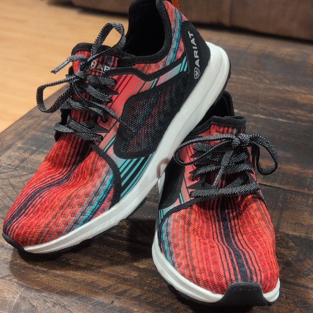 Ariat Vibrant Red and Black Athletic Shoes